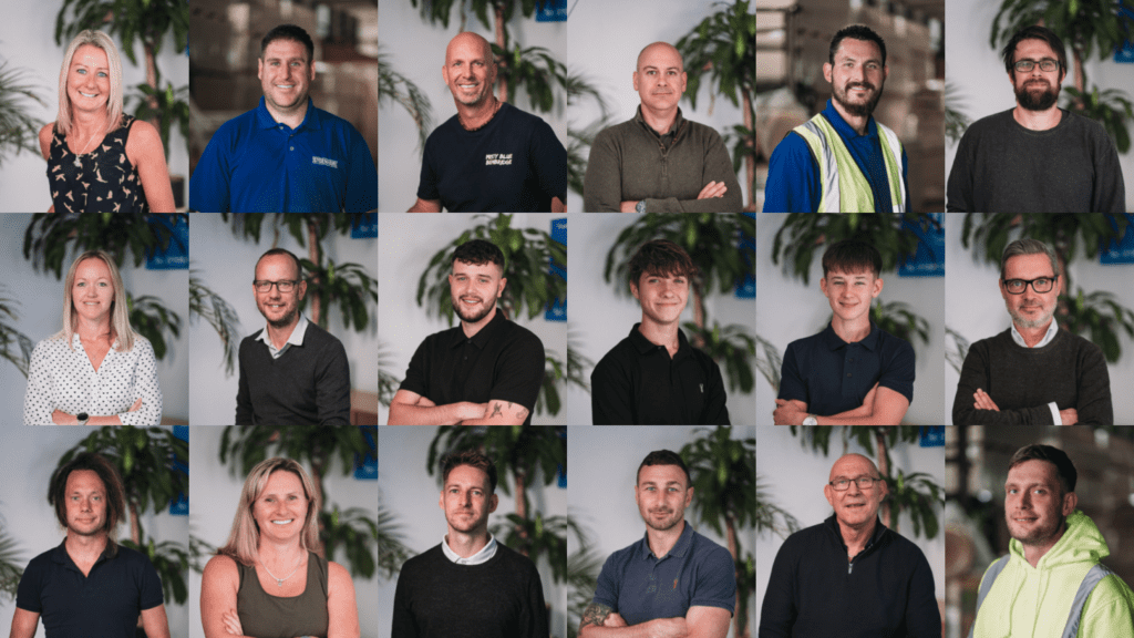 Collage of Sydenhams team members showcasing the people behind sustainable timber frame and construction projects